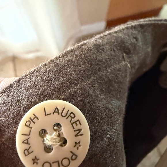 VTG 90s Ralph Lauren Chalk Pinstripe Suit chocolate  Wool Peak Lapel DBLBreasted - Picture 9 of 16